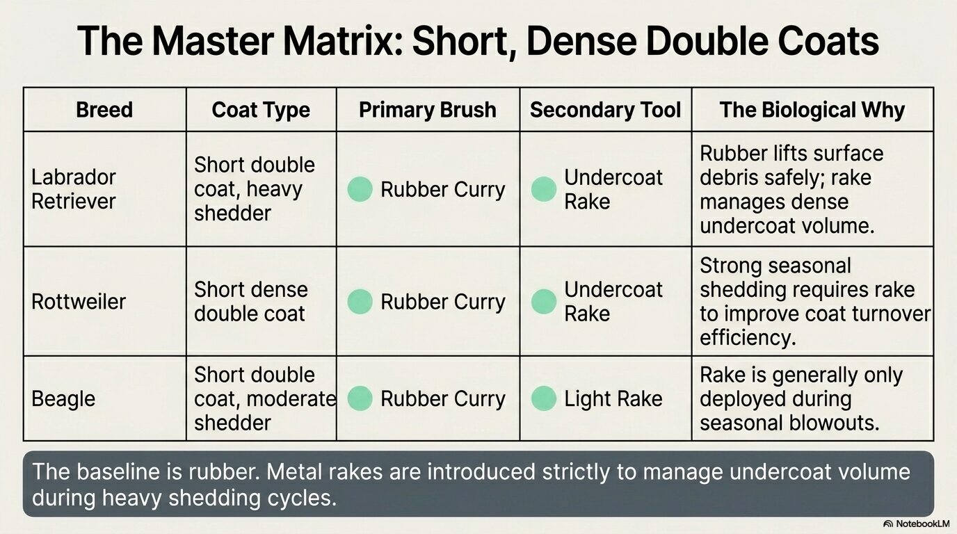 Short and dense dog coat type